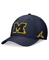 Jordan Men's and Women's Navy Michigan Wolverines 2024 Sideline Rise Performance Flex Hat