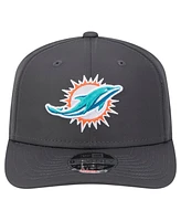 New Era Men's Graphite Miami Dolphins Main 9SEVENTY Stretch-Snap Hat