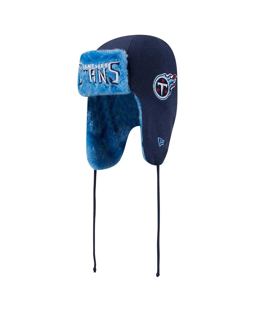 New Era Men's Navy Tennessee Titans Helmet Head Trapper Knit Hat