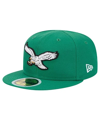 New Era Big Boys and Girls Kelly Green Philadelphia Eagles Main 59FIFTY Fitted Hat