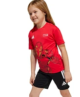 adidas Juniors Marvel Iron-Man Shorts and T-Shirt, 2-Piece Set