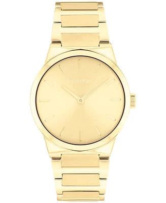 Calvin Klein Women's Ck Linear Elegance Gold Tone Stainless Steel Bracelet Watch, 32mm