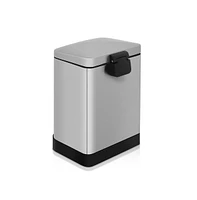 Mega Casa 1.6 Gal./6 Liter Stainless Steel Rectangular Step-on Trash Can for Bathroom and Office