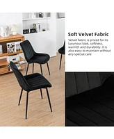 Dyhome Mid Century Dining Chairs, Upholstered Metal Side Chair