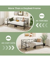 Gouun Twin Size Platform Bed with Heavy-duty Metal Slat Support