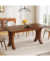 Tribesigns 63-Inch Dining Table for 4-6, Rectangle Wood Kitchen Table with X-Shaped Legs, Modern Dinner Table Kitchen & Dining Room Table, Walnut Brow