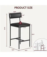gaomon Dining Chairs Set of 2, Upholstered Dining Chairs with Back, Pu Leather Dining Kitchen Chair for Kitchen, Apartment, Dinner, Comfortable Seat,