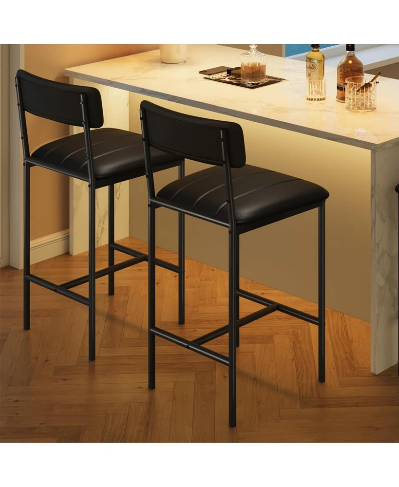 gaomon Dining Chairs Set of 2, Upholstered Dining Chairs with Back, Pu Leather Dining Kitchen Chair for Kitchen, Apartment, Dinner, Comfortable Seat,