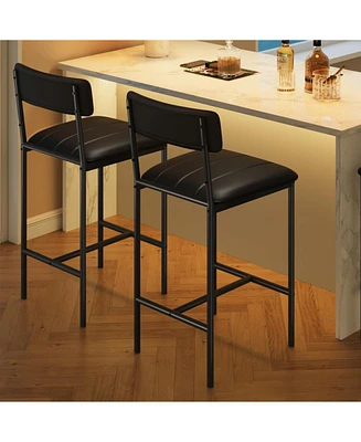 gaomon Dining Chairs Set of 2, Upholstered Dining Chairs with Back, Pu Leather Dining Kitchen Chair for Kitchen, Apartment, Dinner, Comfortable Seat,