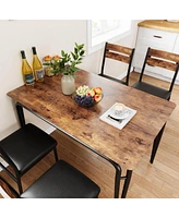 Dining Table for 4, Small Table and Chairs Set of 4, Square Dinette Set for 4, Dinner Table Set, 5 Piece Kitchen & Dining Room Sets for Small Space, A