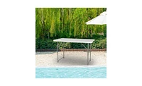 Slickblue Foldable Lift Patio Plastic Table for Easy Storage and Outdoor Convenience