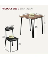 gaomon Dining Table Set of 2, Small Kitchen Table with Chairs for 2 with Upholstered Chairs, 3 Piece Dining Table Set