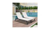 Slickblue 2PCS Set Outdoor Lounge Chair Cushion Replacement Patio Furniture Seat Chaise