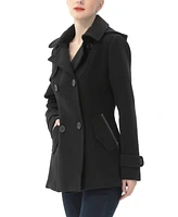 kimi + kai Women's Woimen's Mira Wool Blend Hooded Pea Coat