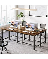 Tribesigns 78.7 Inch Extra Long Computer Desk for 2 Person, Double Long Desk Workstation, Dual Monitor Workstation for Home Office