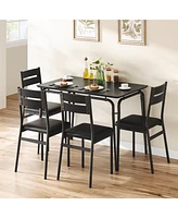 gaomon Dining Table for 4, Small Table and Chairs Set of 4, Square Dinette Set for 4, Dinner Table Set