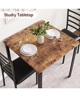 gaomon 3 Piece Dining Table Set for 2 Metal Frame Wood Kitchen Table and 2 Chairs Small Dining Furniture Set for Small Space Apartment Dining Room