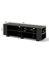 Gouun 59 Inch Console Storage Entertainment Media Wood Tv Stand