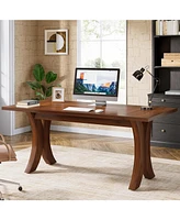 Tribesigns Executive Desk, 63-Inch Large Office Desk, Wood Computer Writing Desk, Mid-Century Laptop Desk Meeting Room Table, Modern Business Workstat