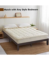 Gouun 14 Inch King Size Wood Platform Bed Frame