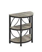 Tribesigns Half Circle Side & End Table with Storage Shelf Metal Frame, 26-Inch Tall Moon Table, Narrow Nightstand