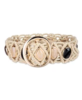 Sam Edelman Women's Boho Macrame Stone Embellished Belt