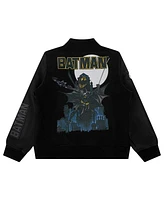 Freeze Max Big Boys and Girls Black Batman Comics I Am The Night Full-Zip Varsity Jacket