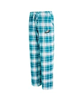 Concepts Sport Women's Midnight Green/White Philadelphia Eagles Ashford Plaid Knit Pants