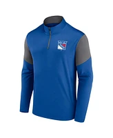 Fanatics Men's Blue New York Rangers Logo Quarter-Zip Top