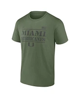 Fanatics Men's Olive Miami Hurricanes Oht Military Appreciation Stencil T-Shirt