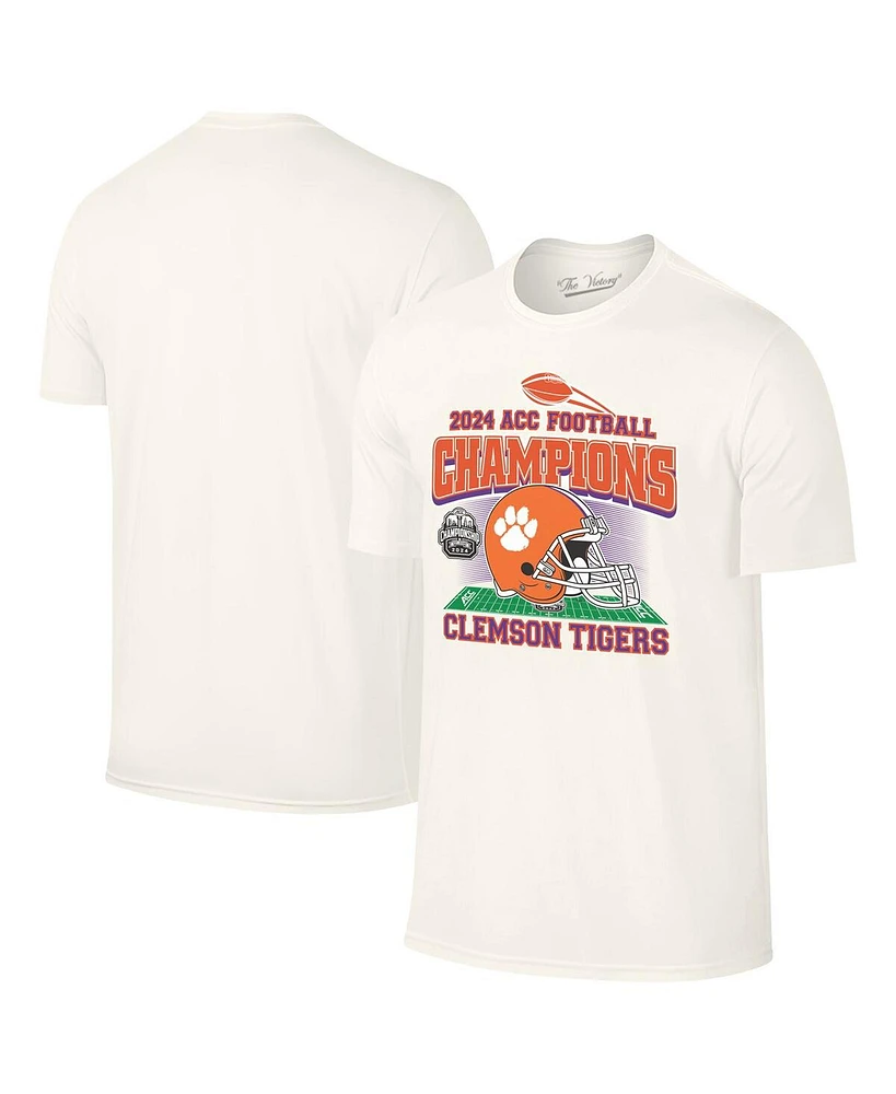 The Victory Men's Natural Clemson Tigers 2024 Acc Football Conference Champions Helmet T-Shirt