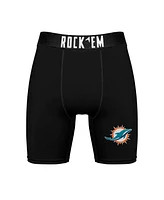 Rock 'Em Men's Miami Dolphins Primary Crew Socks Boxer Briefs Combo Pack