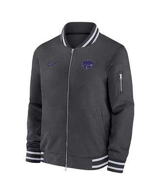 Nike Men's Anthracite Kansas State Wildcats Full-Zip Bomber Jacket