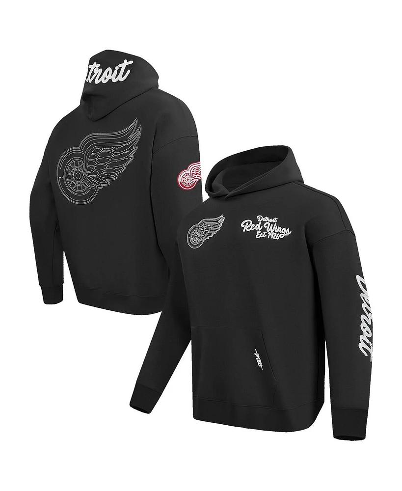 Pro Standard Men's Black Detroit Red Wings Paint the City Pullover Hoodie