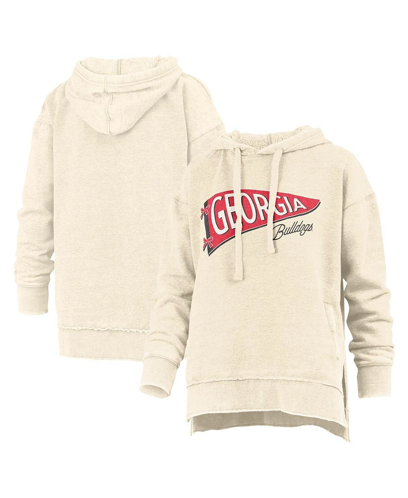 Pressbox Women's Cream Georgia Bulldogs Marni Pullover Hoodie