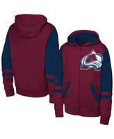 Outerstuff Big Boys and Girls Burgundy Colorado Avalanche Face Off Full-Zip Hoodie