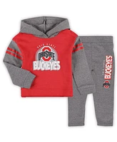 Outerstuff Girls Toddler Ohio State Buckeyes Clubhouse Pullover Hoodie and Legging Set