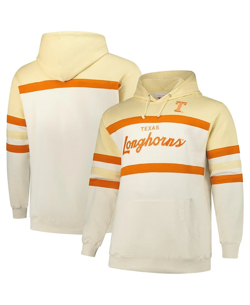 Mitchell & Ness Men's Cream Texas Longhorns Big Tall Head Coach Pullover Hoodie