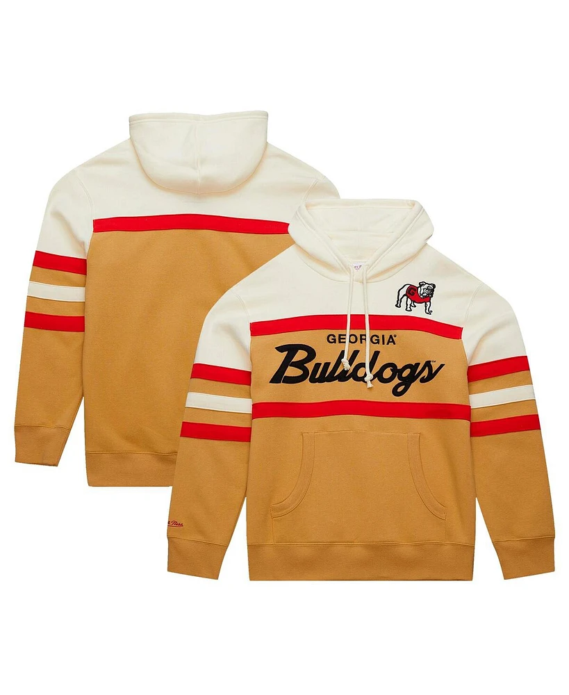 Mitchell & Ness Men's Cream Georgia Bulldogs Big Tall Head Coach Pullover Hoodie