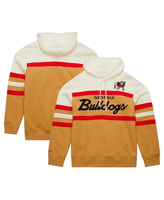 Mitchell & Ness Men's Cream Georgia Bulldogs Big Tall Head Coach Pullover Hoodie