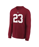 Nike Big Boys and Girls Christian McCaffrey Scarlet San Francisco 49ers Player Name Number Long Sleeve T-Shirt