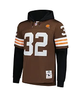 Mitchell & Ness Men's Jim Brown Cleveland Browns Player Name Number Hoodie Legacy Jersey