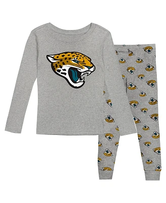 Outerstuff Big Boys and Girls Jacksonville Jaguars Long Sleeve T-Shirt Pants Sleep Set