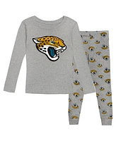 Outerstuff Big Boys and Girls Jacksonville Jaguars Long Sleeve T-Shirt and Pants Sleep Set