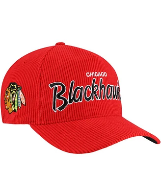 '47 Brand Men's Red Chicago Blackhawks Crosstown Corduroy Hitch Adjustable Hat