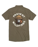 American Needle Men's Olive Smokey Bear Brew Master Button-Up Shirt