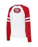 Mitchell & Ness Women's White/Scarlet San Francisco 49ers Slub Long Sleeve T-Shirt