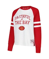 Mitchell & Ness Women's White/Scarlet San Francisco 49ers Slub Long Sleeve T-Shirt