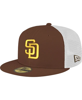 New Era Men's Brown San Diego Padres Team Color 59FIFTY Trucker Fitted Hat