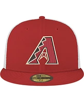 New Era Men's Red Arizona Diamondbacks Team Color 59FIFTY Trucker Fitted Hat